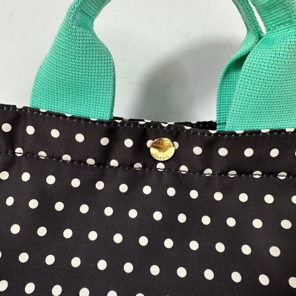 FOSSIL Nylon Black Bone Polka Dots Small Tote Shaper Bag - Picture 3 of 12